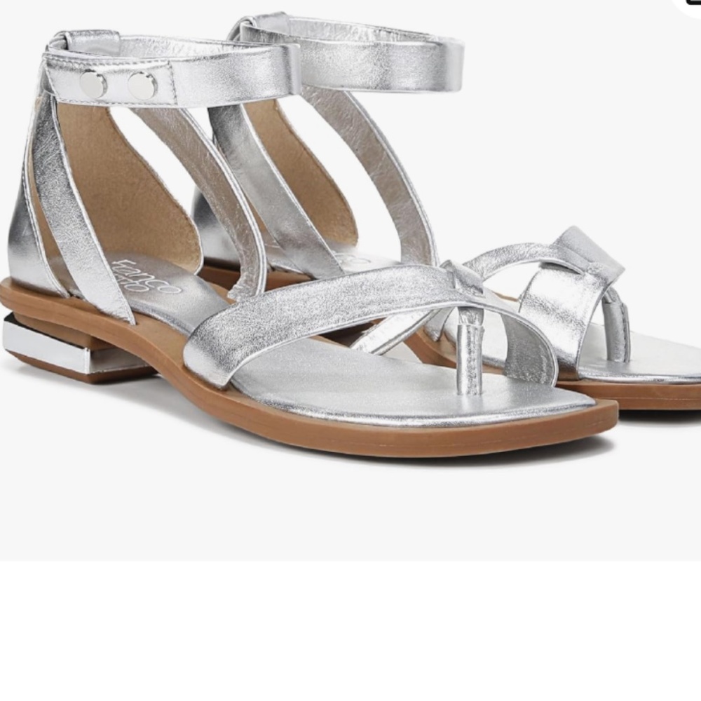 Franco Sarto Silver Sandals size 8.5